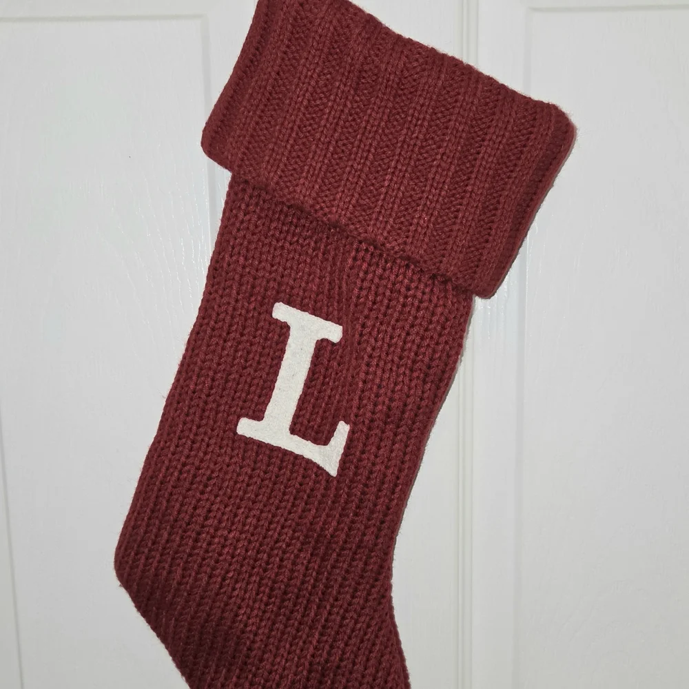 Target Wondershop Red Monogram Knit Christmas Stocking Initial 